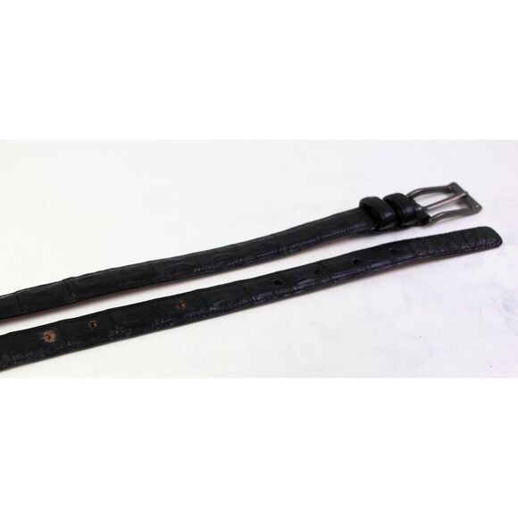 Tommy Bahama Spain BLACK GENUINE CROCODILE 3/4"Wd DRESS WOMEN'S BELT Size L (C71 - Picture 16 of 16